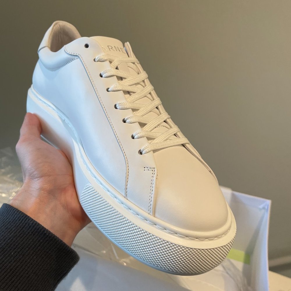 Arne - White Essential Sneakers, Size 9US